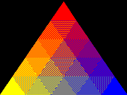 Screenshot showing a triangle with dithered fill patterns to simulate additional colour shades