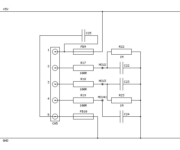 Circuit diagram of the missing components on the Dreamcast Race Controller PCB