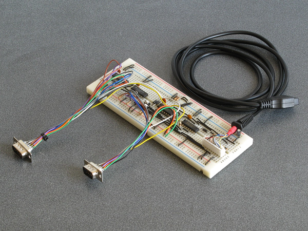 The prototype circuit on breadboard