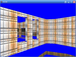 Texture pegging errors under the windows of E1M1.